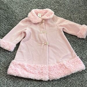 Starting Out Soft Pink Faux Fur Coat